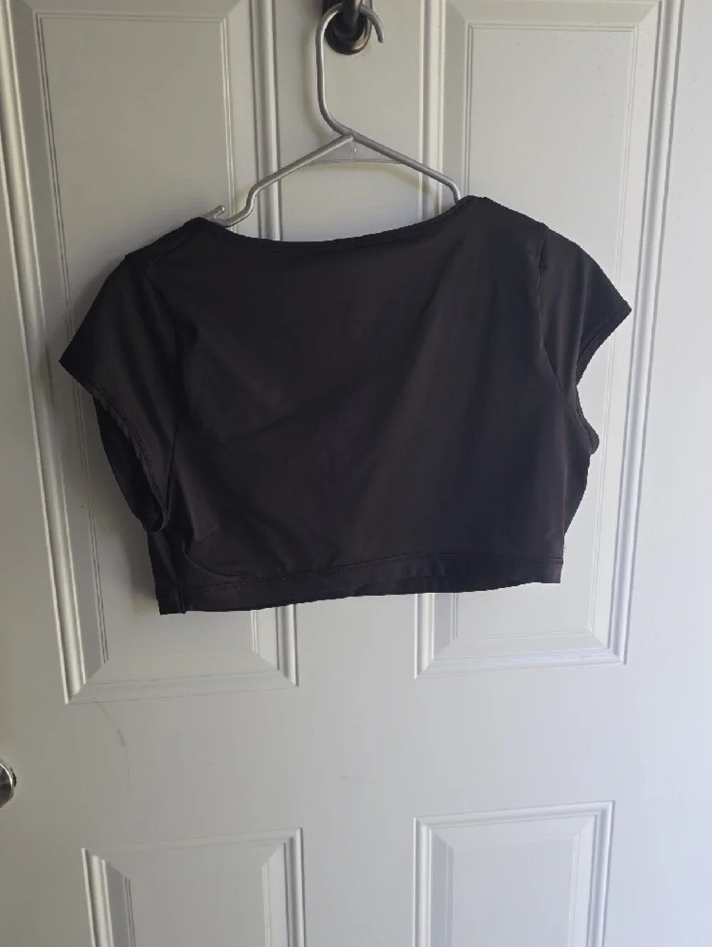 SKIMS Black Scoop Swim Coverup Crop Top